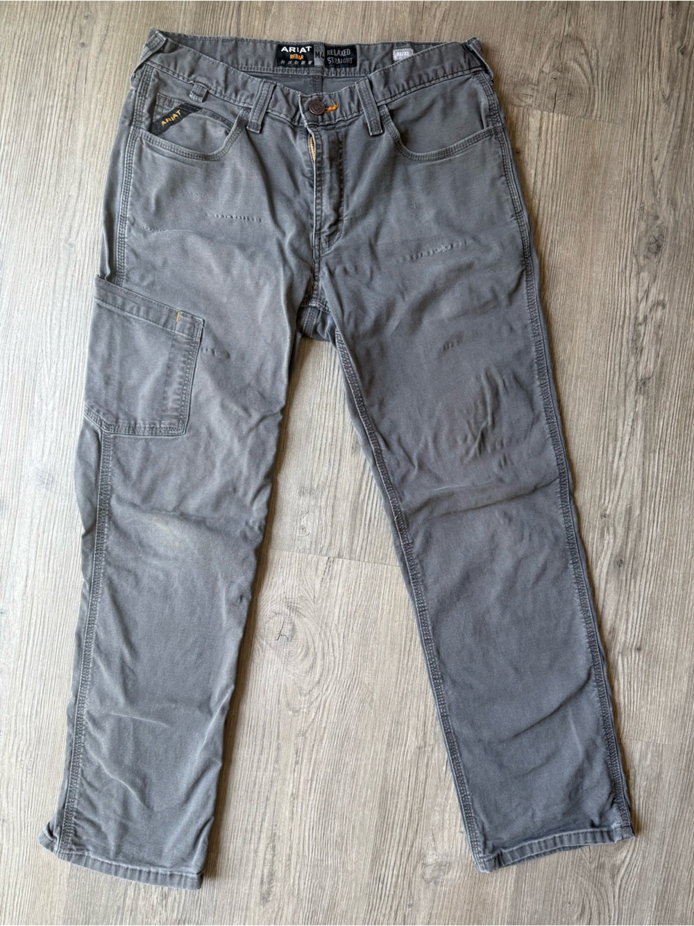 Ariat Rebar M4 Work Pants Mens 32x32 Grey Relaxed Straight Canvas Utility